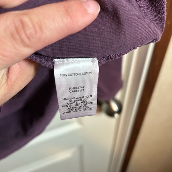 Natural Reflections Purple Long Sleeve 100% Cotton Top - Size Medium - Picture 3 of 10